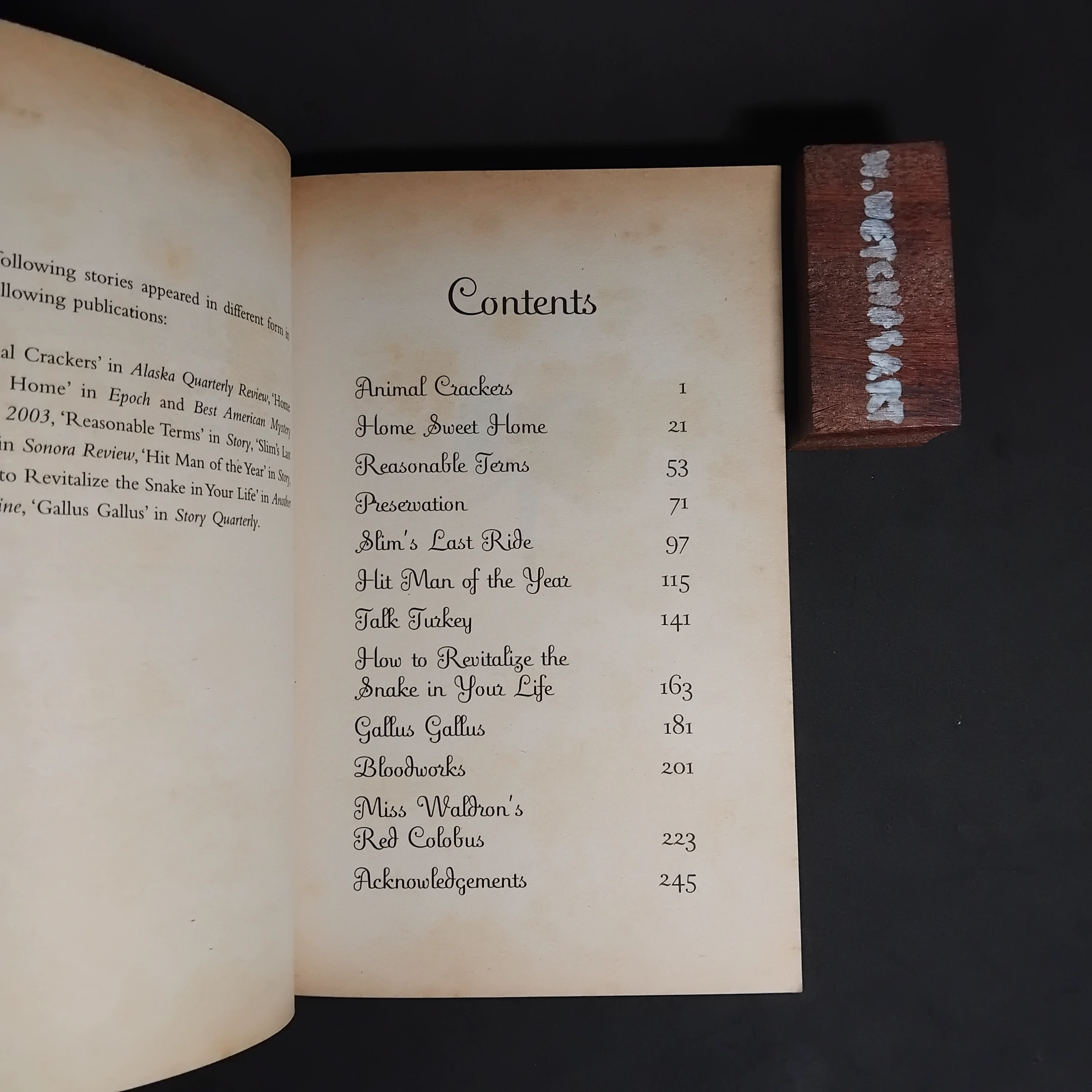 Animal Crackers — Table of contents 1