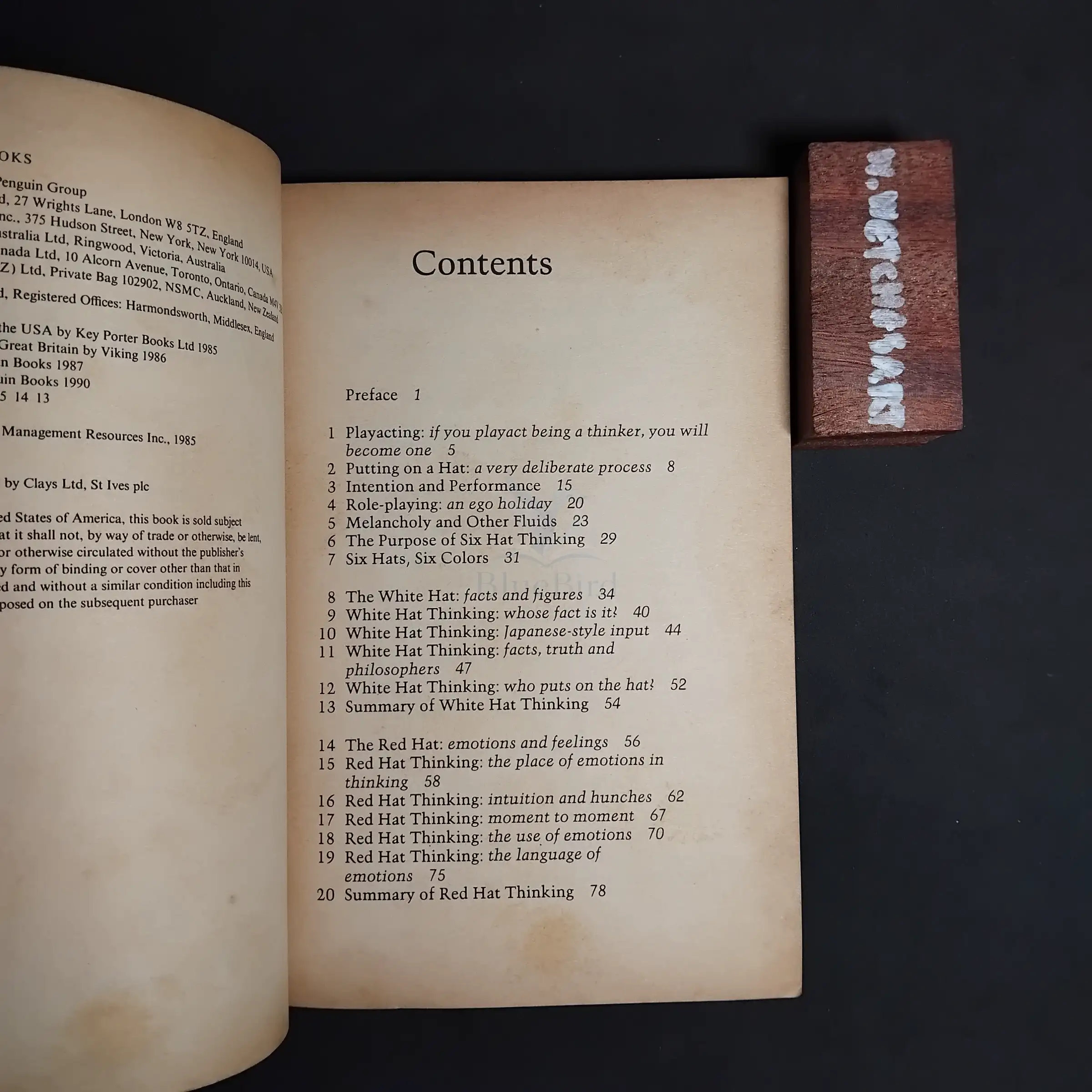 SIX THINKING HATS — Table of contents 1