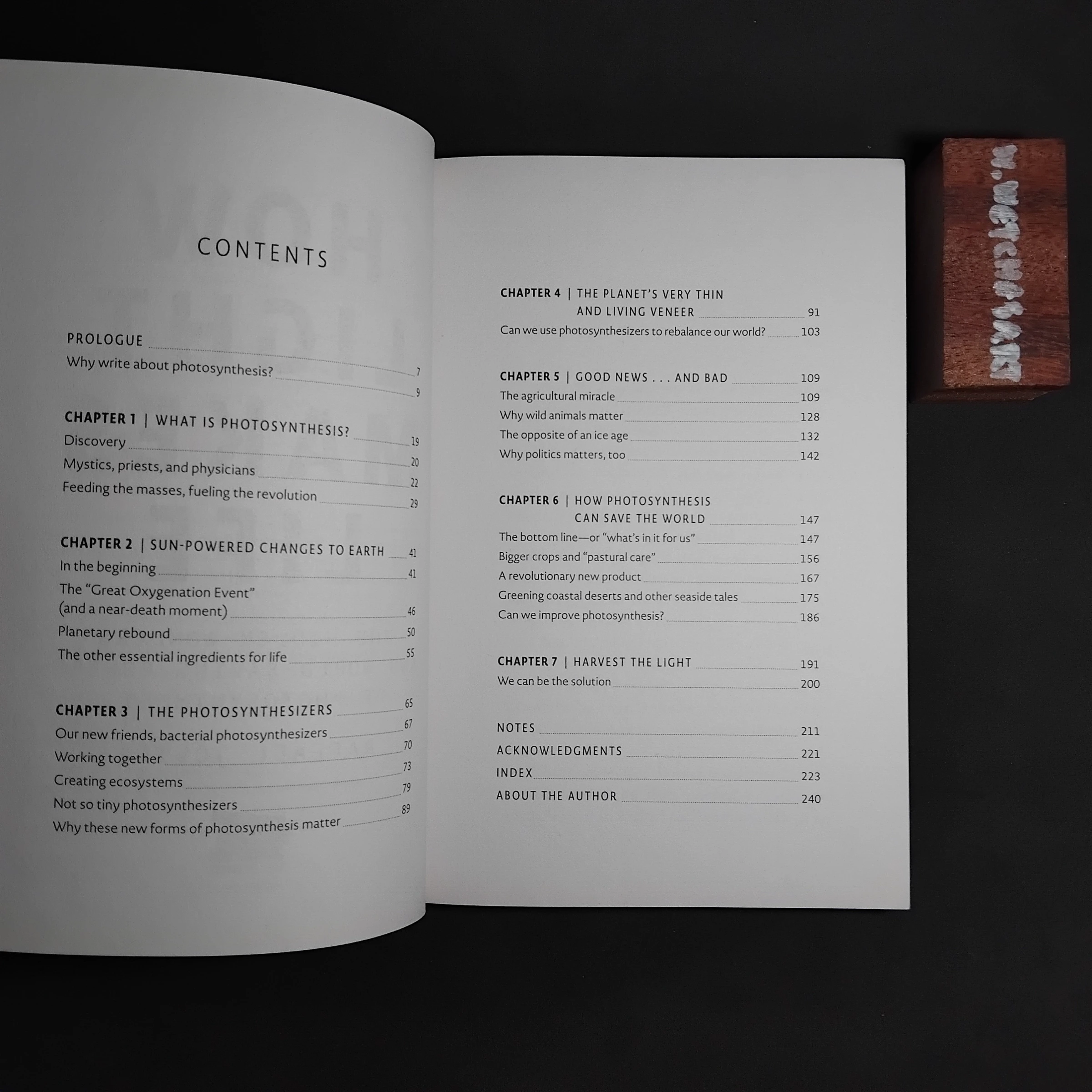 How Light Makes Life — Table of contents 1